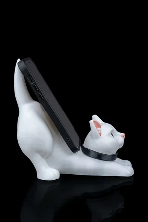 Soporte de teléfono para escritorio — diseño conceptual de referencia, no foto del producto final