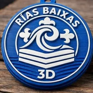 Regalo corporativo con logo — pieza real impresa por Rías Baixas 3D en Cambados