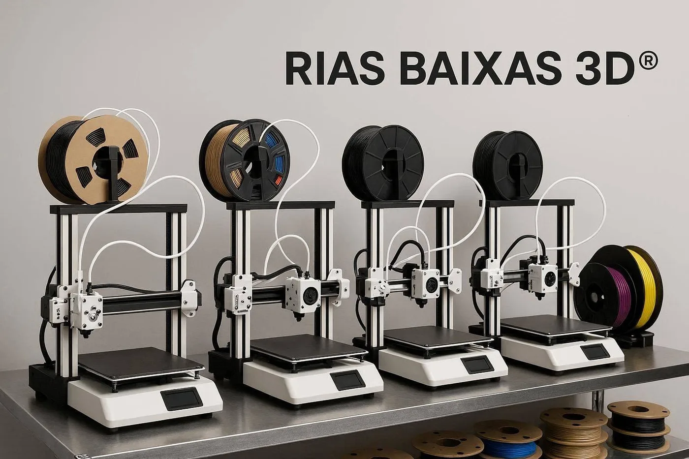 Impresoras 3D del laboratorio de Rías Baixas 3D, en Cambados